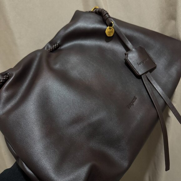 Songmont Brown Leather Tote Bag (Small) - Picture 5 of 6